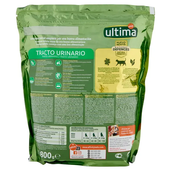 Ultima Hrana Pisici Controlul Tactului Urinar cu Pui 800 gr Bax 8 buc